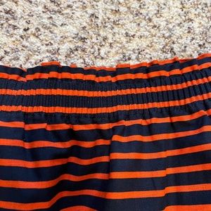 Jcrew new with tag cotton striped orange blue short lined skirt‎